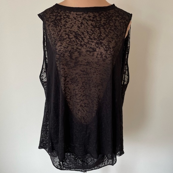 Alice & Olivia AIR Black Burnout Layered Sleeveless Blouse EUC Size Small - Picture 1 of 6